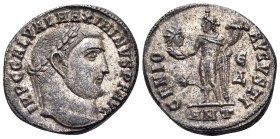 Maximinus II, 310-313. Follis (Bronze, 22 mm, 5.11 g, 12 h), Antioch, ΕΔ = 9th officina, 312. IMP C GAL VAL MAXIMINVS P F AVG Laureate head of Maximin...