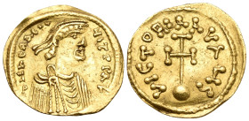 Heraclius, 610-641. Semissis (Gold, 18 mm, 2.16 g, 7 h), Constantinople, S = 6th officina, 613-641. d N hЄRACLIЧS T P P AV Diademed, draped and cuiras...