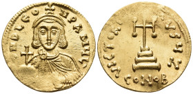 Leo III the "Isaurian", 717-741. Solidus (Gold, 20.5 mm, 4.42 g, 6 h), Constantinople, Z = 7th officina, 717-720. d N D LEO - N P A MUL' Crowned and b...
