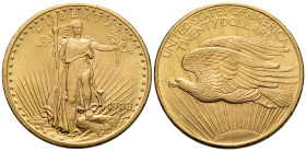 UNITED STATES. (Gold, 34 mm, 33.47 g, 6 h), Double Eagle; no motto, Philadelphia, 1908. LIBERTY / 1908 Liberty standing facing, holding torch in right...