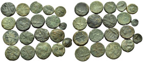 GREEK, Sicily. Circa 5th-3rd century. (Bronze, 95.00 g). Large lot of nineteen (19) Sicilian and Punic bronze coins, varied surfaces and patination, s...