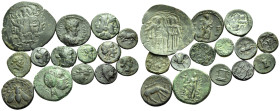 GREEK, ROMAN PROVINCIAL & BYZANTINE. Circa 5th century BC to 13th century AD. (Bronze, 37.81 g). Large lot of fourteen (14) Greek, Roman provincial an...
