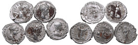 Severan Dynasty (Septimius Severus-Caracalla) AR 5 x Denarii