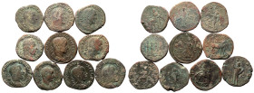 Various Emperors Æ 10 x Sestertii