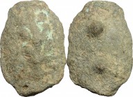 Uncertain Umbria or Etruria.  Club/Mark of value series.. AE Cast Sextans, 3rd century BC