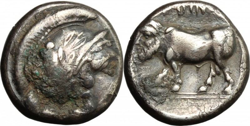 Greek Italy. Central and Southern Campania, Hyrietes. AR Didrachm, c. 405-385 BC...
