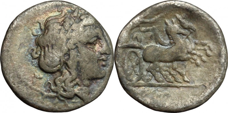 Greek Italy. Central and Southern Campania, Neapolis. AR Triobol, c. 300-275 BC....