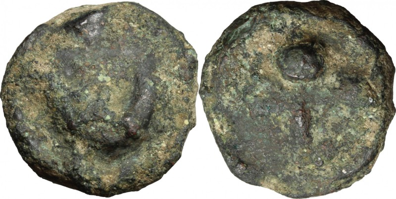 Greek Italy. Northern Apulia, Luceria. AE Cast Semuncia, c. 217-212 BC. D/ Cresc...
