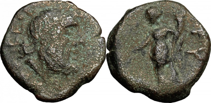 Greek Italy. Southern Apulia, Rubi. AE 14 mm. c. 300-225 BC. D/ [ΓP]. CE. E. Lau...