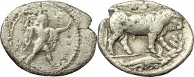 Northern Lucania, Posidonia. AR Diobol, c. 445-420 BC