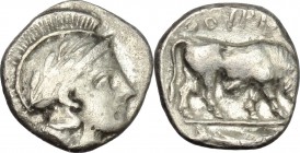 Southern Lucania, Thurium. AR Triobol, c. 443-400 BC