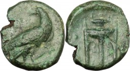 Bruttium, Kroton. AE Hemiobol, c. 375-325 BC