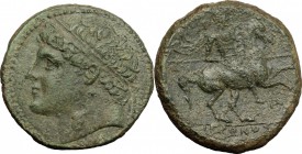 Syracuse.  Hieron II (275-215 BC).. AE Hemilitron, c. 240-215 BC