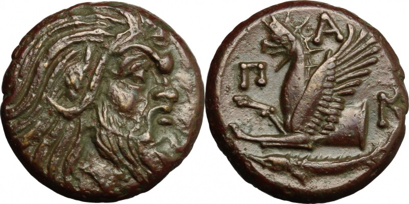 Continental Greece. Cimmerian Bosporos, Pantikapaion. AE 20 mm., c. 310-304 BC. ...