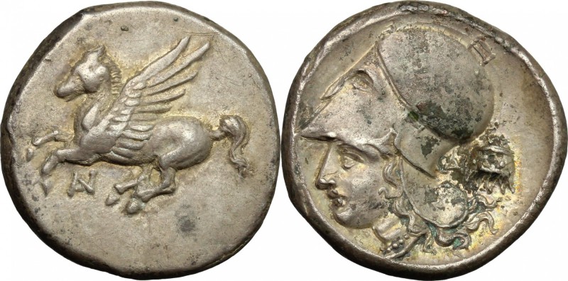 Continental Greece. Akarnania, Anactorium. AR Stater, c- 320-280 BC. D/ Pegasos ...