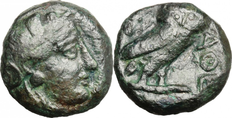 Continental Greece. Attica, Athens. Bronze core of a fourrée Tetradrachm, contem...