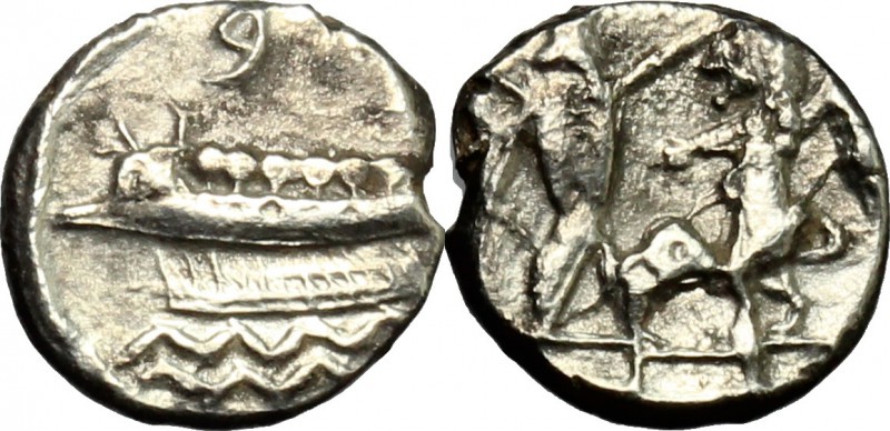 Greek Asia. Phoenicia, Sidon. AR 1/16 Shekel, time of Baalshallim II (c. 401-366...