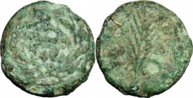 Judaea.  Herod Antipas (4-38 AD). AE quarter denomination, Tiberias mint