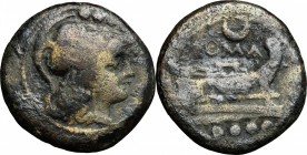 Crescent (first) series.. AE Triens, c. 207 BC