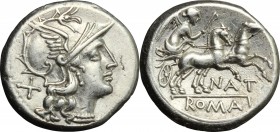 Pinarius Natta.. AR Denarius, 155 BC