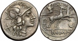 Anonymous. AR Denarius, 143 BC