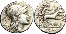 C. Titinius. AR Denarius, 141 BC