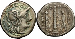 Ti. Minucius C. f. Augurinus.. AR Denarius, 134 BC