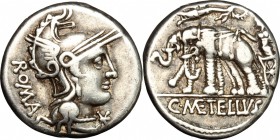 C. Caecilius Metellus Caprarius.. AR Denarius, 125 BC