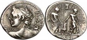 Lucius Caesius.. AR Denarius, 112-111 BC