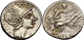 L. Flaminius Chilo.. AR Denarius, 109 or 108 BC