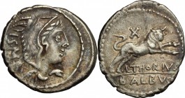 L. Thorius Balbus.. AR Denarius, 105 BC