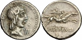 L. Calpurnius Piso Frugi.. AR Denarius, 90 BC