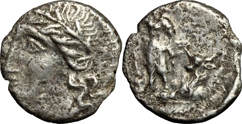 The Social War, 90-88 BC. AR Denarius, Bovianum(?) mint. Struck 89 BC. D/ [VITEL...