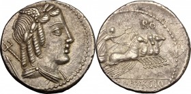 L. Julius Bursio.. AR Denarius, 85 BC