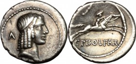 C. Piso L. f. Frugi.. AR Denarius, 67 BC