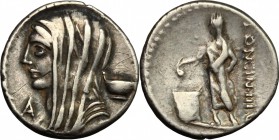 L. Cassius Longinus.. AR Denarius, 63 BC