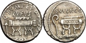 Q. Pompeius Rufus. AR Denarius, 54 BC