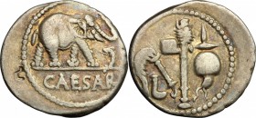 Julius Caesar.. AR Denarius, mint moving with Caesar, 49-48 BC