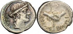 Albinus Bruti f.. AR Denarius, 48 BC