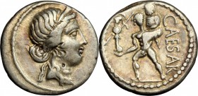 Julius Caesar.. AR Denarius, 47-46 BC
