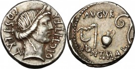 Julius Caesar.. AR Denarius, 46 BC. Sicily (?)