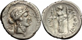 P. Clodius M.f. Turrinus.. AR Denarius, 42 BC