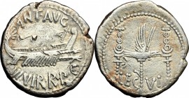 Mark Antony.. AR Denarius, 32-31 BC