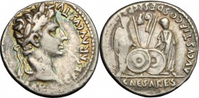 Augustus (27 BC - 14 AD).. AR Denarius, Lugdunum mint. Struck 2 BC - 4 AD