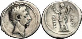 Augustus (27 BC-14 AD).. AR Denarius, c. 32-29 BC