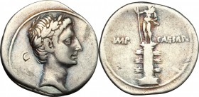 Augustus (27 BC-14 AD).. AR Denarius, Rome mint, 29-27 BC