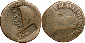 Augustus (27 BC-14 AD).. AE As, M. Maecilius Tullus moneyer, 7 BC