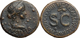 Livia, wife of Augustus (died 29 AD).. AE Dupondius, struck under Tiberius, 22-23 AD