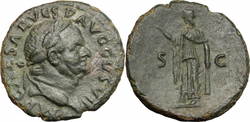 Vespasian (69-79 AD). AE As, Rome mint, 76-78 AD. D/ IMP CAESAR VESP AVG COS VII...