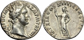 Domitian (81-96).. AR Denarius, Rome mint, 88-89 AD